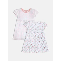 MINI KLUB Girls Pack Of 2 Conversational Printed Pure Cotton A-Line Knee Length Dress-picture-18