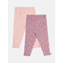 MINI KLUB Girls Pack Of 2 Floral-Printed Ankle-Length Leggings image 5