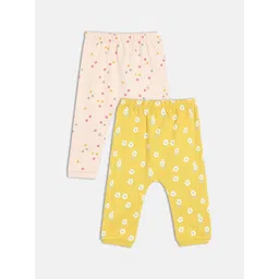 MINI KLUB Girls Pack of 2 Floral Printed Regular Fit Mid-Rise Trousers-picture-21