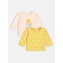 MINI KLUB Girls Pack of 2 Floral Printede Cotton Top-picture-31