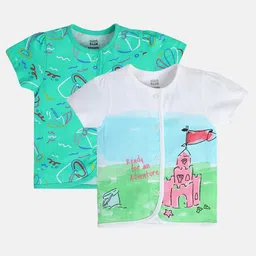 MINI KLUB Girls Pack Of 2 Printed Basic Vests-picture-27