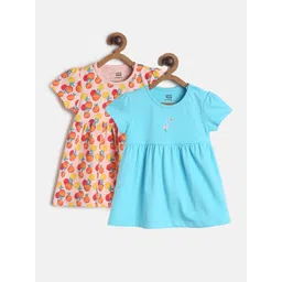 MINI KLUB Girls Pack Of 2 Printed Pure Cotton A-Line  Dress-picture-41