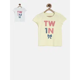 MINI KLUB Girls Pack Of 2 Printed Pure Cotton Tops-picture-42