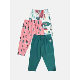 MINI KLUB Girls Pack Of 3 Printed Easy Wash Pure Cotton Trouser-picture-15