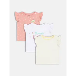 MINI KLUB Girls Pack Of 3 Printed Flutter Sleeves Tops-picture-19