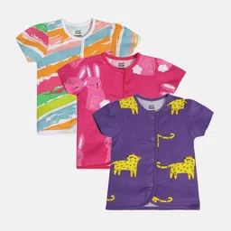 MINI KLUB Girls Pack Of 3 Printed Jhabla Vests-picture-49