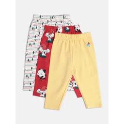MINI KLUB Girls Pack Of 3 Printed Pure Cotton Lounge Pants-picture-12