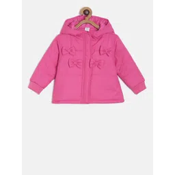 MINI KLUB Girls Pink Solid Puffer Jacket-picture-37