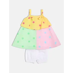 MINI KLUB Girls Polka Dots Printed A-Line Dress-picture-27