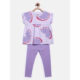 MINI KLUB Girls Purple & Red Printed Night suit-picture-24