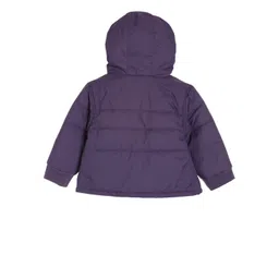 MINI KLUB Girls Purple Solid Open Front Jacket image 2