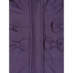 MINI KLUB Girls Purple Solid Open Front Jacket image 4