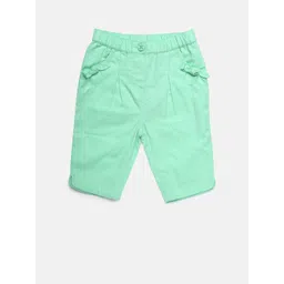 MINI KLUB Girls Sea Green Solid Capris-picture-25
