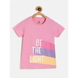 MINI KLUB Girls Typography Printed Pure Cotton T-shirt-picture-27