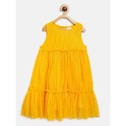 MINI KLUB Girls Yellow Embellished Empire Dress-picture-28