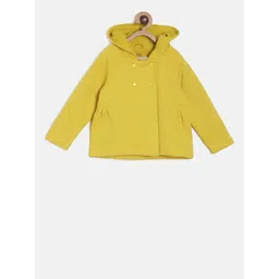 MINI KLUB Girls Yellow Solid Padded Jacket-picture-20