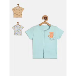 MINI KLUB Infant Boys Pack Of 3 Graphic Printed Pure Cotton Jhablas-picture-30