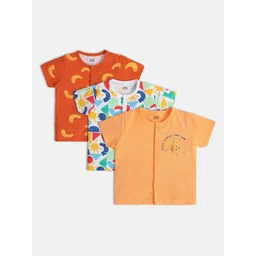 MINI KLUB Infant Boys Pack Of 3 Printed Cotton Jhabla 26NBFV349-picture-27