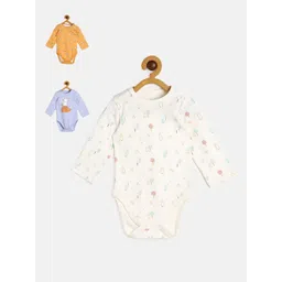 MINI KLUB Infant Boys Pack Of 3 Printed Pure Cotton Bodysuit-picture-30