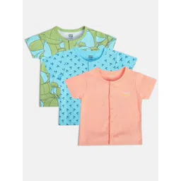 MINI KLUB Infant Boys Pack Of 3 Printed Pure Cotton Jhablas-picture-28