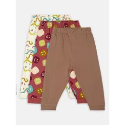 MINI KLUB Infant Boys Pack Of 3 Printed Pure Cotton Joggers-picture-45