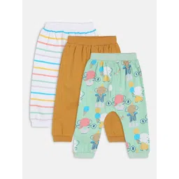 MINI KLUB Infant Boys Pack Of 3 Printed Pure Cotton Joggers-picture-27