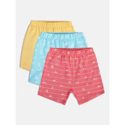 MINI KLUB Infant Boys Pack Of 3 Printed Pure Cotton Shorts-picture-23