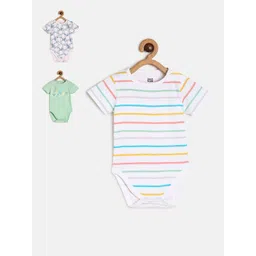 MINI KLUB Infant Boys Pack Of 3 Pure Cotton Bodysuits-picture-51