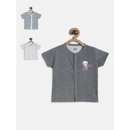 MINI KLUB Infant Boys Pack of 3 Pure Cotton Striped Jhablas-picture-13