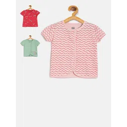 MINI KLUB Infant Girls Multicoloured Pack of 3 Printed Jhabla Vest-picture-56