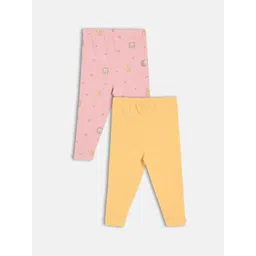 MINI KLUB Infant Girls Pack Of 2 Mid-Rise Ankle-Length Leggings-picture-35