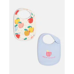 MINI KLUB Infant Girls Pack Of 2 Printed Pure Cotton Bibs-picture-23