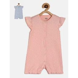 MINI KLUB  Infant Girls Pack Of 2 Printed Pure Cotton Romper-picture-30