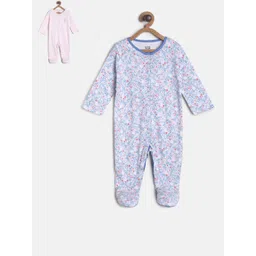 MINI KLUB Infant Girls Pack Of 2 Pure Cotton Sleepsuits-picture-57