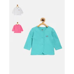 MINI KLUB Infant Girls Pack Of 3 Solid Pure Cotton Innerwear Vests-picture-17