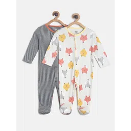MINI KLUB Infant Kids Multicoloured Pack Of 2 Pure Cotton Sleepsuit-picture-47