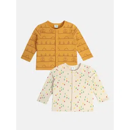 MINI KLUB Infants Boys Pack Of 2 Printed Cotton Front Open Innerwear Vests-picture-34