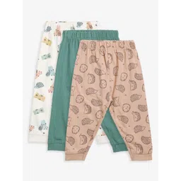 MINI KLUB Infants Boys Pack Of 3 Conversational Printed Pure Cotton Joggers-picture-27