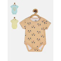 MINI KLUB Infants Boys Pack Of 3 Printed Cotton Bodysuits-picture-17