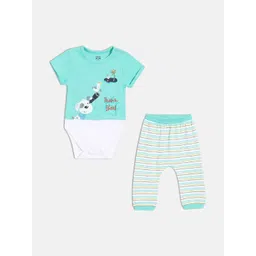 MINI KLUB Infants Boys Printed Cotton Bodysuit With Bottom-picture-37