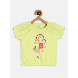 MINI KLUB Infants Girls Graphic Printed Round Neck Cotton Top-picture-37