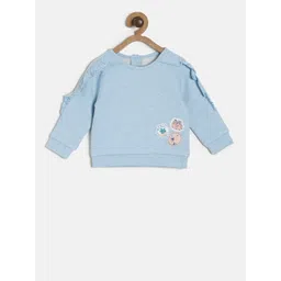 MINI KLUB Infants Graphic Printed Round Neck Ruffles Details Pure Cotton Sweatshirt-picture-58