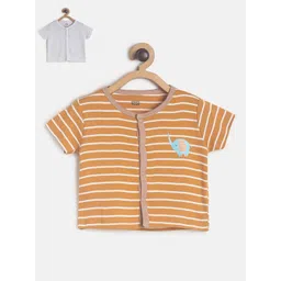 mini klub KLUB Infants Boys Orange & Grey Pack Of 2 Pure Cotton Printed Jhablas-picture-23