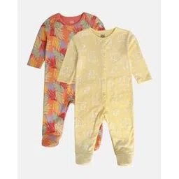mini klub Pack of 2 Printed Round-Neck Cotton Sleepsuits-picture-33