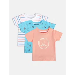 MINI KLUB Pack Of 3 Boys Printed Round Neck Cotton T-shirts-picture-42