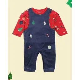 mini klub Printed T-Shirt & Dungaree Set-picture-22