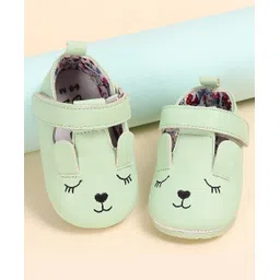 MINI KLUB Soft Sole Velcro Closure Animal Ear Applique Detailed Booties - Light Green-picture-11