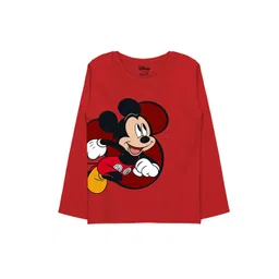 Minicult Boys Graphic Mickey Mouse Printed Round Neck Cotton Casual T-shirt-picture-40