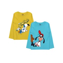 Minicult Boys Pack Of 2 Donald Duck & Goofy Printed Cotton T-shirts-picture-15