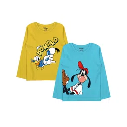 Minicult Boys Pack Of 2 Donald Duck & Goofy Printed Cotton T-shirts-picture-33
